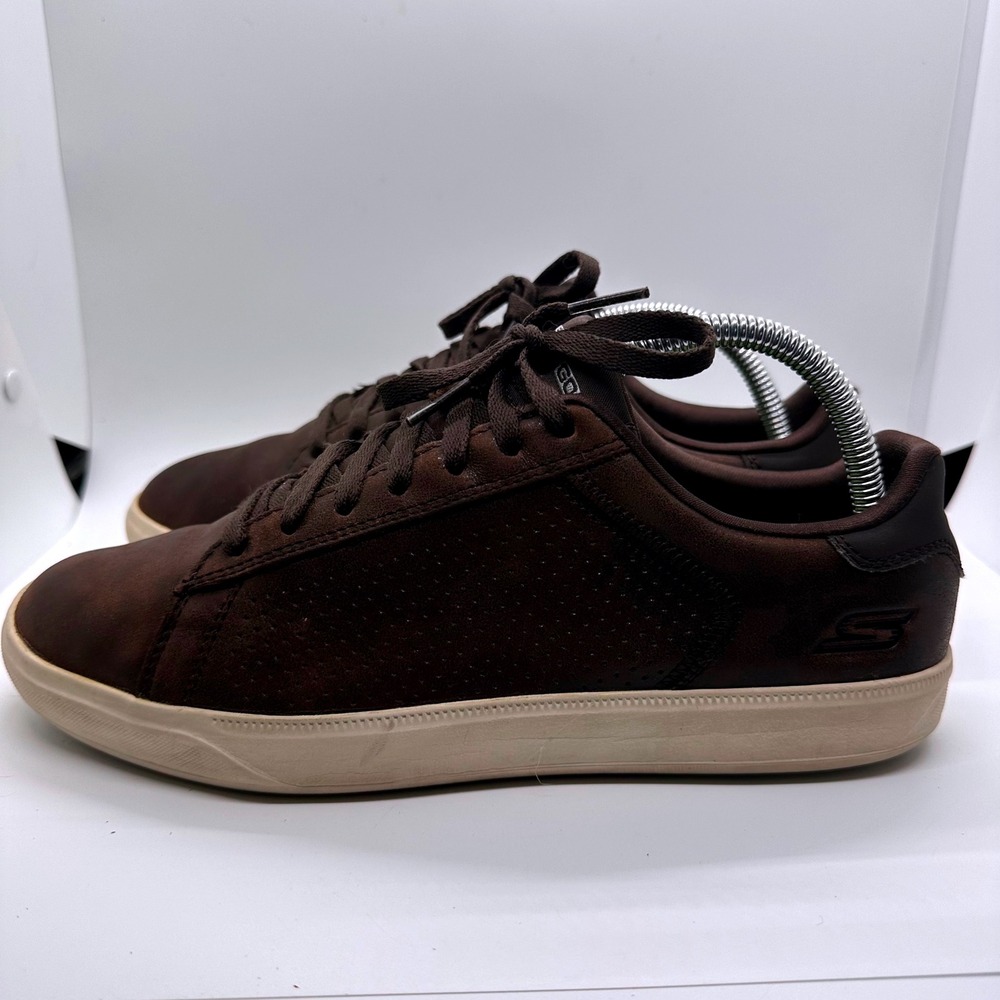 Skechers On-The-Go Leather Sneakers Casual Cushion Walking Shoes Brown Size 7.5 - Picture 5 of 12